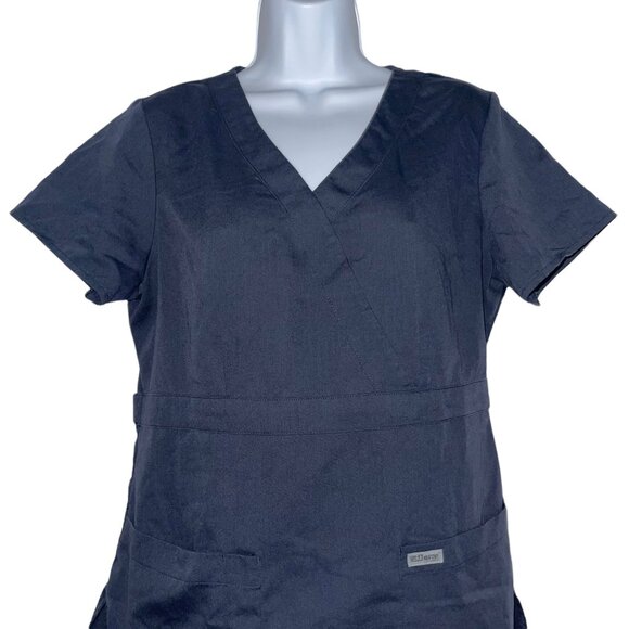Greys Anatomy by Barco Gray Womens M Scrub Top Shirt Style 4153 Pockets Solid - Picture 2 of 8